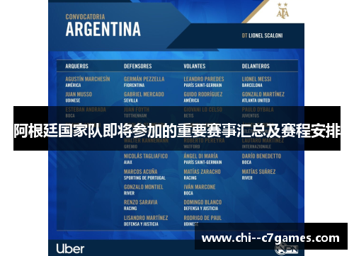 阿根廷国家队即将参加的重要赛事汇总及赛程安排